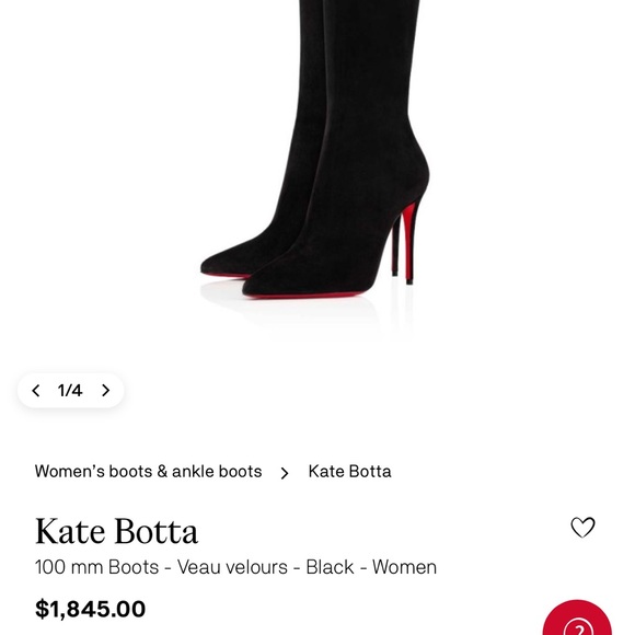 Christian Louboutin Black and Red Suede Boots - Picture 1 of 5